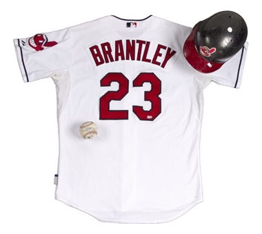 2012 Michael Brantley Game Used Collection - Jersey, Helmet and Ball (MLB Authenticated)